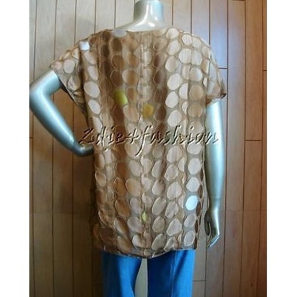 $2330 New with Tags PRADA Nocciola Polka Dot Viscose Silk Shirt Top 10 - Picture 5 of 6